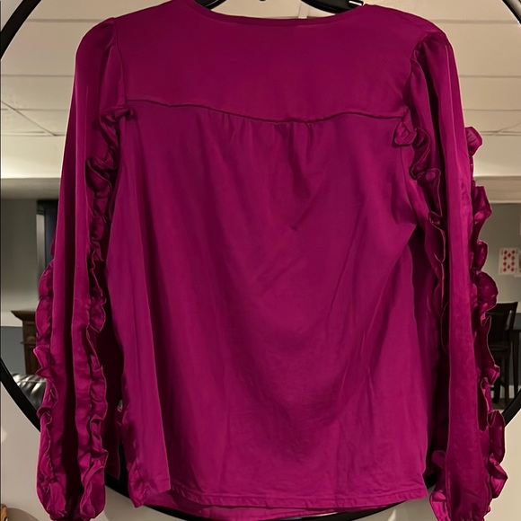 Loft Women's Pink Ruffle Top - Picture 3 of 3